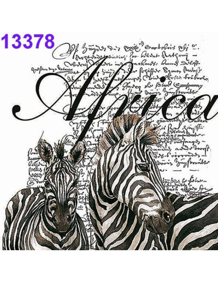 Servilletas Decoupage Cebras África 33x33cm 20 Uds diseño safari