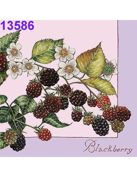 Servilletas Decoupage Moras 33x33cm 20 Uds diseño botánico