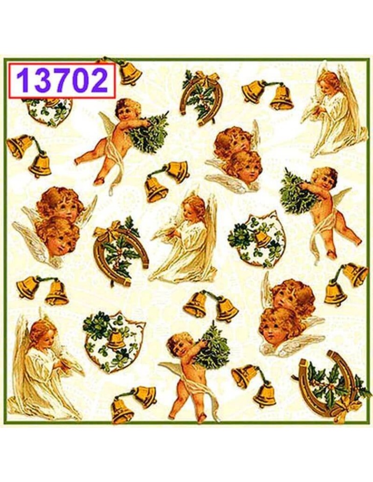 Servilletas decoupage ángeles surtidos 33x33 cm para decoración navidena