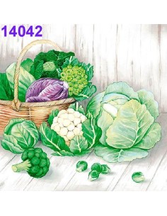 Servilletas Decoupage Verduras 33x33cm 20 Uds cesta de hortalizas