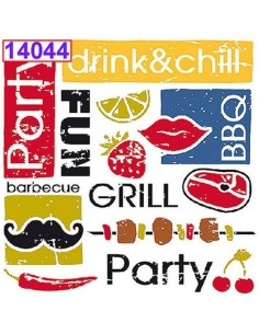 Servilletas Decoupage BBQ Party 33x33cm 20 Uds diseño barbacoa y fiesta