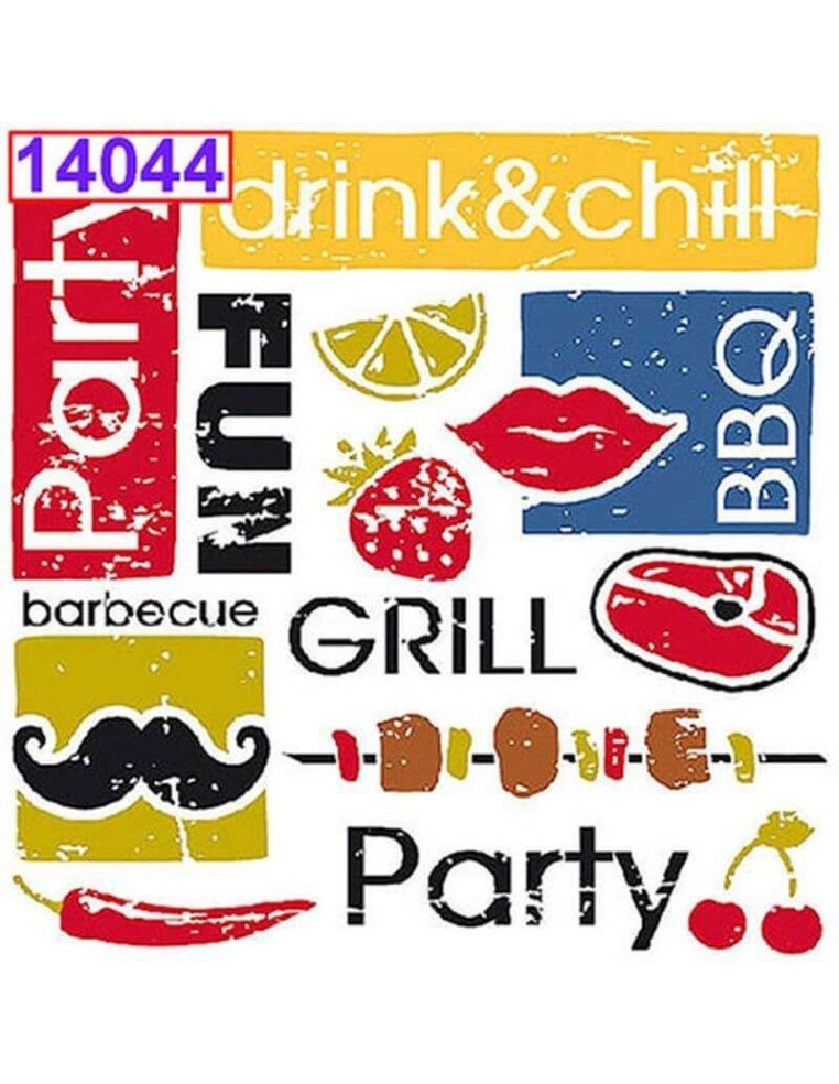 Servilletas Decoupage BBQ Party 33x33cm 20 Uds diseño barbacoa y fiesta