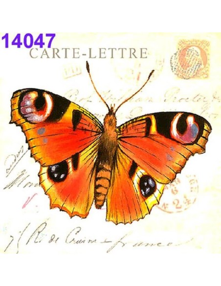 Servilletas Decoupage Mariposa Vintage 33x33cm 20 Uds diseño postal antigua