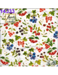 Servilletas Decoupage Bayas 33x33cm 20 Uds frutos rojos
