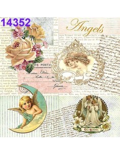 Servilletas Decoupage Ángeles Celestiales 33x33cm 20 Uds diseño vintage victoriano