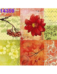 Servilletas Decoupage Patchwork Botánico 33x33cm 20 Uds diseño vintage