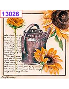 Servilletas Decoupage Regadera 33x33cm 20 Uds diseño vintage jardín con girasoles