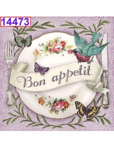 Servilletas Decoupage Bon Appetit 33x33cm 20 Uds temática gastronomía
