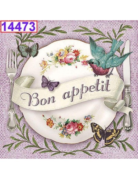 Servilletas Decoupage Bon Appetit 33x33cm 20 Uds temática gastronomía