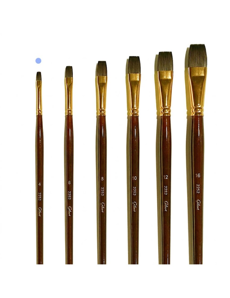 Pincel Plano Gilart 2252 nº 4 pelo Teijin para detalles y trazos finos