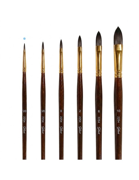 Pincel Redondo Gilart 2254 nº 5/0 pelo Teijin mango corto para microdetalles