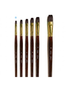 Pincel Plano Gilart 2255 nº 4 pelo Teijin mango corto para detalles y pintura sobre tela