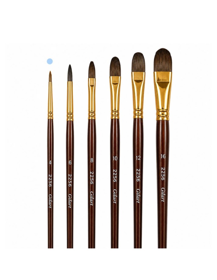Pincel Lengua Gato Gilart 2256 nº 4 pelo Teijin mango corto para detalles finos y pintura sobre tela