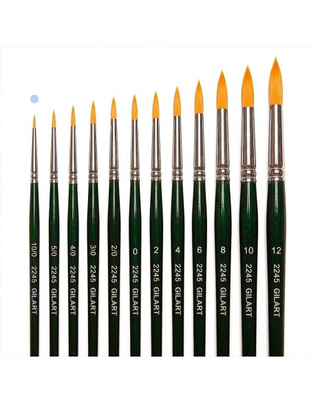 Pincel Redondo Gilart 2245 nº 10/0 pelo Toray mango corto para microdetalles y miniaturas