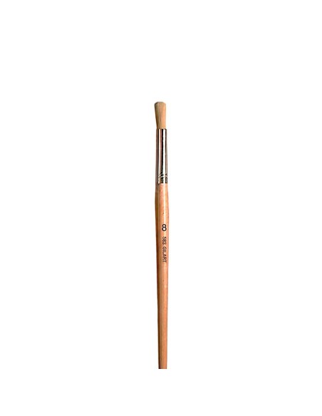 Pincel Redondo Gilart 582 nº 8 de cerda natural con mango largo para óleo y coberturas amplias