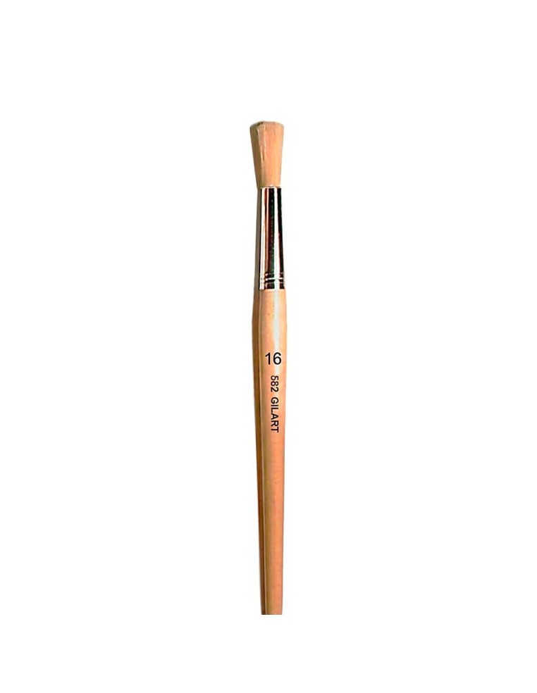 Pincel Redondo Gilart 582 n.º 16 cerda natural mango largo para grandes superficies y óleo