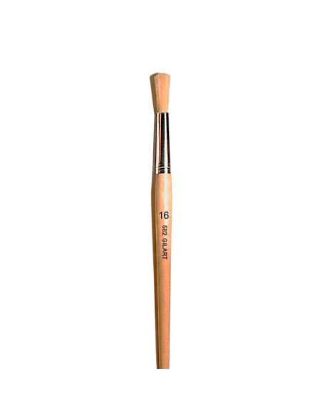 Pincel Redondo Gilart 582 n.º 16 cerda natural mango largo para grandes superficies y óleo