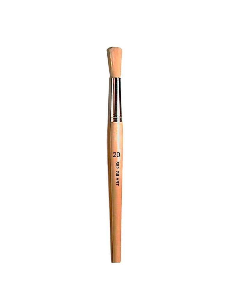 Pincel Redondo Gilart 582 n.º 20 cerda natural mango largo para grandes lienzos y óleo