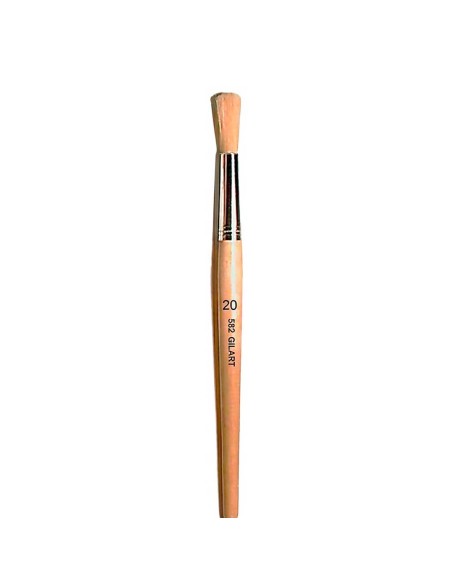 Pincel Redondo Gilart 582 n.º 20 cerda natural mango largo para grandes lienzos y óleo