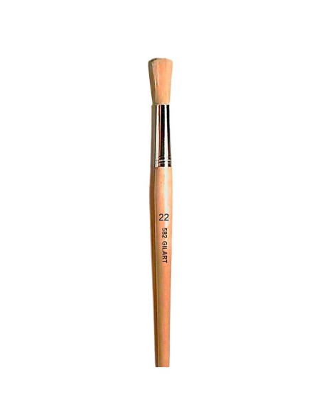 Pincel Redondo Gilart 582 n.º 22 cerda natural mango largo para grandes formatos y óleo