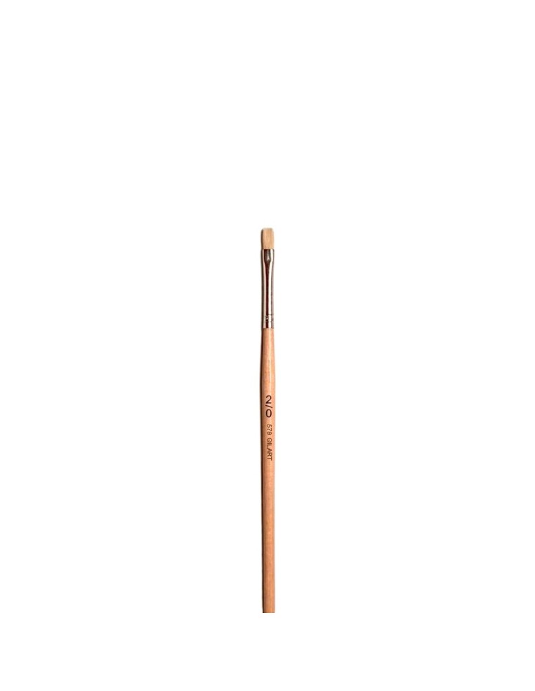 Pincel Plano Cerda Natural Mango Largo Gilart 579 nº 00 | Gilart