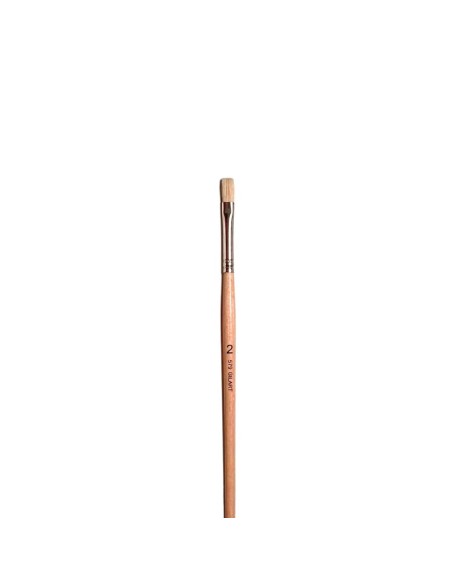 Pincel Plano Gilart 579 n.º 2 de cerda natural mango largo para óleo y acrílico