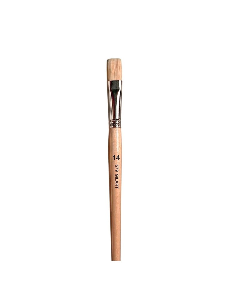 Pincel Plano Cerda Natural Mango Largo Gilart Serie 579 n.º 14 para grandes coberturas