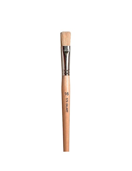 Pincel Plano Cerda Natural Mango Largo Gilart Serie 579 n.º 16 para lienzos grandes