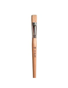 Pincel Plano Cerda Natural Mango Largo Gilart Serie 579 n.º 18 para gran formato
