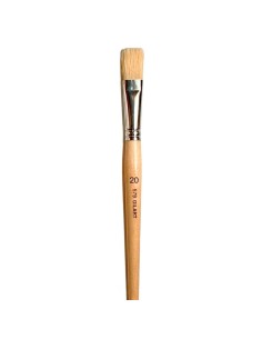 Pincel Plano Cerda Natural Mango Largo Gilart Serie 579 n.º 20 para cubrimientos muy rápidos