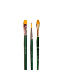 Kit 3 pinceles variados Toray Gilart plano n.º 12 redondo n.º 6 lengua gato n.º 10 acuarela acrilico