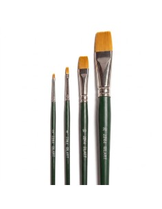 Kit 4 Pinceles Planos Toray Mango Corto | Gilart