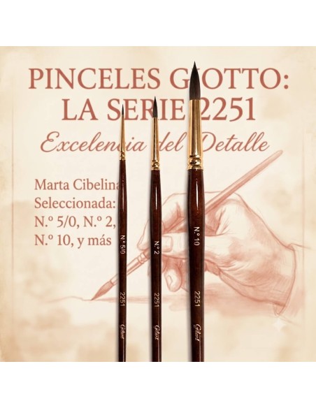 Pinceles redondos Gilart serie 2251 Teijin con fondo promocional excelencia del detalle