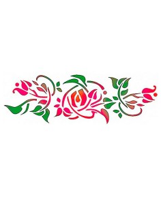 Plantilla stencil cenefa floral Stamperia 60x7 cm para decoración con pintura