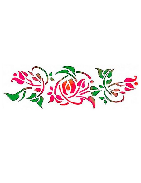 Plantilla stencil cenefa floral Stamperia 60x7 cm para decoración con pintura