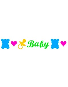 Stencil Baby KSE152: ositos, corazones y chupete. Perfecto para baby shower y nursery.