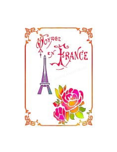 Plantilla stencil Viaje Francia Stamperia 20x15 cm para decoración con pintura