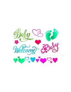 Plantilla stencil Baby Welcome Stamperia 20x15 cm para decoración infantil con pintura