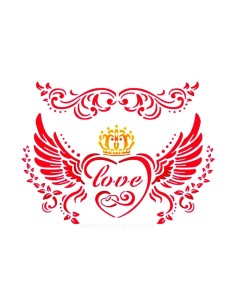 Plantilla stencil Love Stamperia 20x15 cm para decoración romántica con