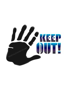 Plantilla stencil Keep Out Stamperia 20x15 cm para decoración urbana con pintura