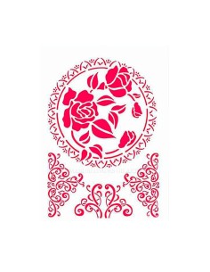 Plantilla stencil Encaje con Rosas Stamperia A4 210x297 mm para decoración floral con pintura