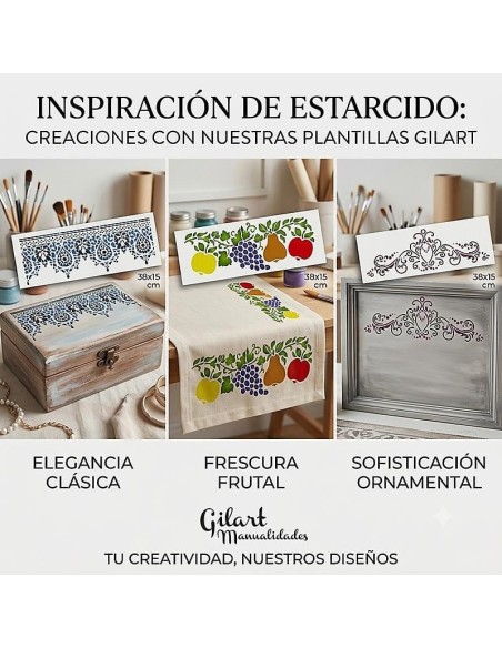 Mueble decorado con la plantilla stencil Ornamento Stamperia KSB157