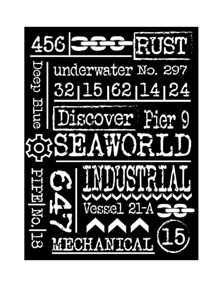 Plantilla gruesa Stamperia Escrituras 0,5 mm 15x20 cm KSAT11 para relieves