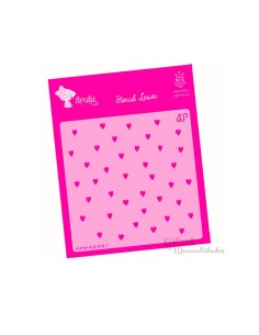 Plantilla stencil Amelie Corazones 15x15 cm AMP09001 para estarcido