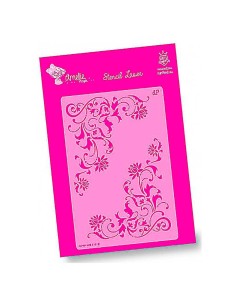 Plantilla stencil Amelie Esquinero Flores 20x30 cm para estarcido
