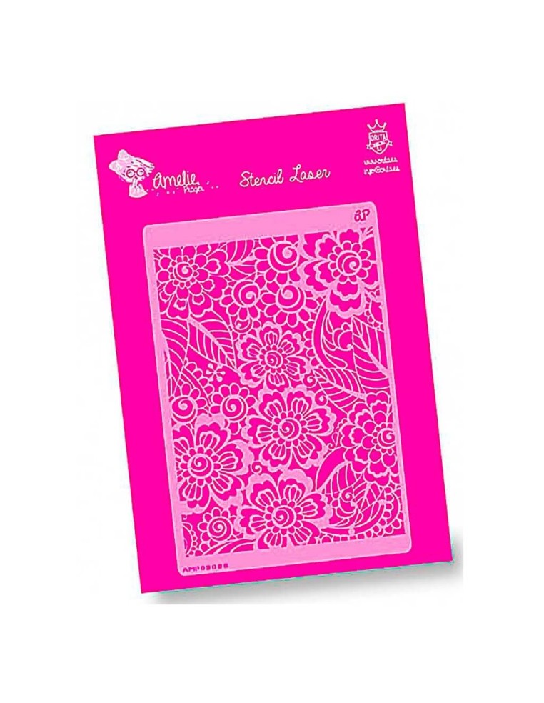 Plantilla stencil Amelie Floral 20x30 cm para manualidades y decoración