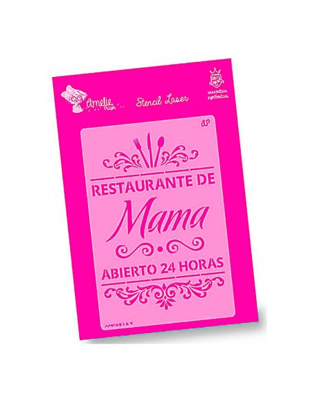 Plantilla Stencil Restaurante de Mamá 20x30 cm | Gilart