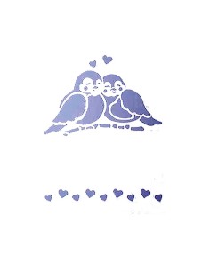 Plantilla stencil Pajaritos 21x15 cm para proyectos de naturaleza y primavera