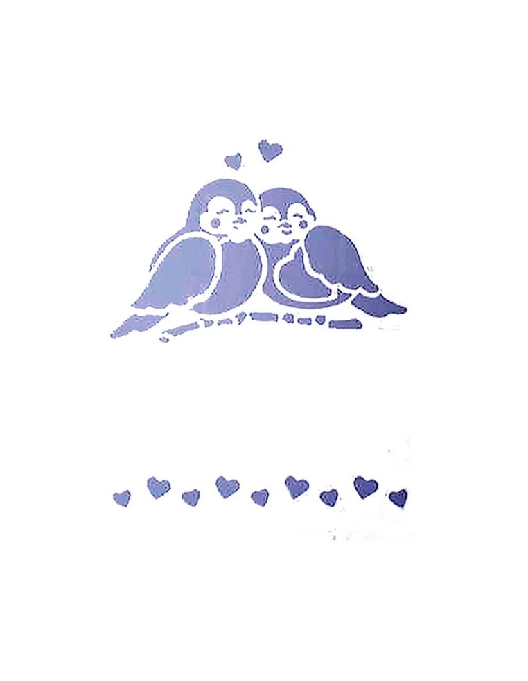Plantilla stencil Pajaritos 21x15 cm para proyectos de naturaleza y primavera