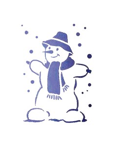 Plantilla stencil Muñeco de Nieve 21x15 cm para decoración navideña